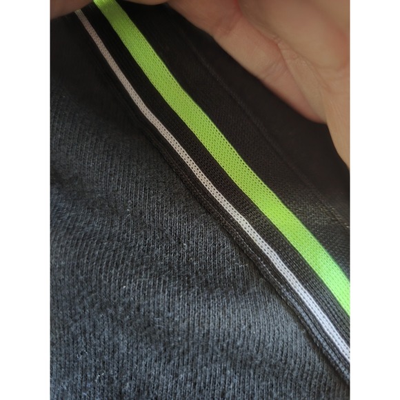 Pink Victorias Secret Full Zip Hoodie Jacket Black w/ White Green Strip Size XS - Picture 16 of 16